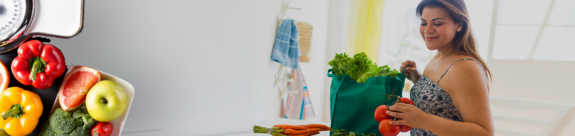 mujer con alimentos